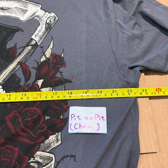 Affliction Grim Reaper Skull Roses T Shirt - Men's Size 3XL - Picture 6 of 8